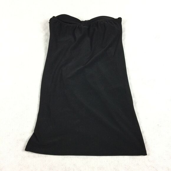 Can't Miss Tube Top Size Small Womens Solid Black Y2k Sexy Cross Front Tank - Picture 2 of 4